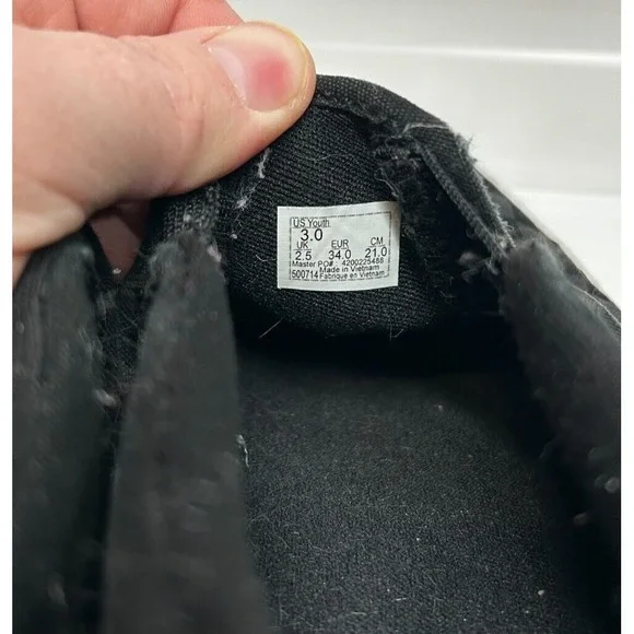 Vans Off The Wall Kids Youth Size 3 Checkerboard Slip On Black Sneakers Shoes - Picture 6 of 6